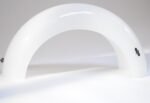 Italian Modernist Milk Glass Arched Table Lamp by Linea Gb Milano - Image 8