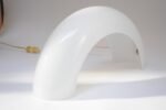 Italian Modernist Milk Glass Arched Table Lamp by Linea Gb Milano - Image 6