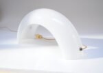 Italian Modernist Milk Glass Arched Table Lamp by Linea Gb Milano - Image 10