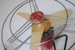 Small Vintage Italian Modern Red Table/Wall-Mounted Fan by MSM Milano - Image 6