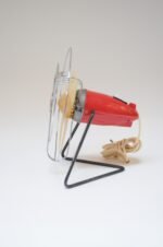 Small Vintage Italian Modern Red Table/Wall-Mounted Fan by MSM Milano - Image 3