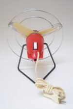Small Vintage Italian Modern Red Table/Wall-Mounted Fan by MSM Milano - Image 2