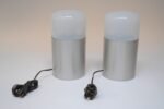Pair of Vintage Italian Opaline Glass and Aluminum Table Lamps - Image 10