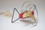 Small Vintage Italian Modern Red Table/Wall-Mounted Fan by MSM Milano - Image 5