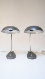Pair of Vintage Italian Modern Industrial Chromed-Metal Task Lamps by Seminara - Image 5