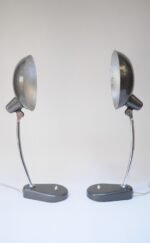 Pair of Vintage Italian Modern Industrial Chromed-Metal Task Lamps by Seminara - Image 2