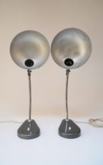 Pair of Vintage Italian Modern Industrial Chromed-Metal Task Lamps by Seminara - Image 6