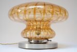 Vintage Italian Murano Glass Mushroom Form Table Lamp on Aluminum Base - Image 5
