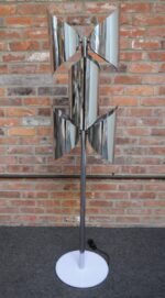 Vintage Italian Space Age Sculptural Chrome and Acrylic Floor Lamp - Image 2