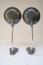 Pair of Vintage Italian Modern Industrial Chromed-Metal Task Lamps by Seminara - Image 9