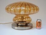 Vintage Italian Murano Glass Mushroom Form Table Lamp on Aluminum Base - Image 8