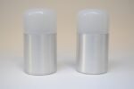 Pair of Italian Modern Bedside/Table Lamps in Opaline Glass and Brushed Aluminum - Image 4