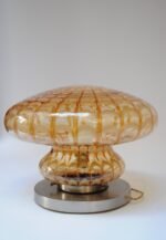 Vintage Italian Murano Glass Mushroom Form Table Lamp on Aluminum Base - Image 3