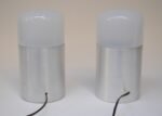 Pair of Italian Modern Bedside/Table Lamps in Opaline Glass and Brushed Aluminum - Image 6