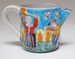 Vintage Hand Painted Italian Ceramic Ischia Landscape Scene With Figures Pitcher / Coffee Pot by Desimone - Image 4