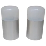 Pair of Vintage Italian Opaline Glass and Aluminum Table Lamps