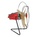 Small Vintage Italian Modern Red Table/Wall-Mounted Fan by MSM Milano