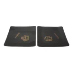 Set of Two Small Mid-Century Black Resin Inlaid "Beethoven and Schumann" Composer Trays by Couro