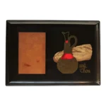 Large Mid-Century Black Resin and Maple Inlaid "Loaf"/Carafe"/"And Thou" Cheese Board by Couroc