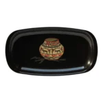 Mid-Century Black Resin Inlaid Native American/Southwest Style "Pottery Bowl With Deer" Tray by Couroc