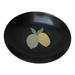 Mid-Century Black Resin Inlaid "Lemon and Lime" Plate by Couroc