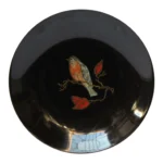 Mid-Century Black Resin Inlaid "Robin" Plate by Couroc