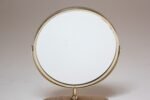 Petite Vintage Polished Brass Swiveling Double Sided Glass Vanity Table Mirror - Image 14