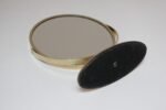 Petite Vintage Polished Brass Swiveling Double Sided Glass Vanity Table Mirror - Image 12