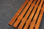 Mid-Century Modern Slat Oak Bench / Coffee Table with Tapered Legs and Cushion - Image 16