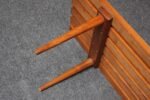 Mid-Century Modern Slat Oak Bench / Coffee Table with Tapered Legs and Cushion - Image 21