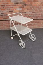 Mid-Century Modern Painted Metal Garden Tea/Bar Cart Trolley - Image 2