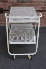 Mid-Century Modern Painted Metal Garden Tea/Bar Cart Trolley - Image 6