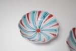 Set of Seven Mid-Century Italian Modern Teal and Red "Swirl" Ceramic Bowls - Image 11