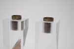Vintage Italian Asymmetrical Lucite and Brass Sculptural Prism Candleholders - Image 14