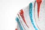 Set of Seven Mid-Century Italian Modern Teal and Red "Swirl" Ceramic Bowls - Image 21