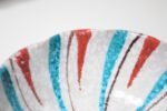 Set of Seven Mid-Century Italian Modern Teal and Red "Swirl" Ceramic Bowls - Image 22