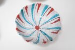 Set of Seven Mid-Century Italian Modern Teal and Red "Swirl" Ceramic Bowls - Image 16