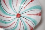 Set of Seven Mid-Century Italian Modern Teal and Red "Swirl" Ceramic Bowls - Image 25