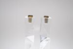 Vintage Italian Asymmetrical Lucite and Brass Sculptural Prism Candleholders - Image 13