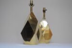 Pair of Vintage Faceted Geometric Solid Brass Table Lamps - Image 8