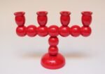 Swedish Modernist Red Four-Arm Candelabra by A-Bra Slöjd - Image 2