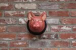 Vintage German Carved and Painted Black Forest Pig Mounted Wall Sculpture - Image 4