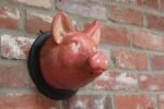 Vintage German Carved and Painted Black Forest Pig Mounted Wall Sculpture - Image 7