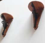 Pair of Hand-Carved and Painted Folk Art Pistol Wall Brackets / Corner Shelves - Image 6