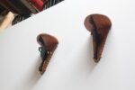 Pair of Hand-Carved and Painted Folk Art Pistol Wall Brackets / Corner Shelves - Image 5