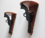Pair of Hand-Carved and Painted Folk Art Pistol Wall Brackets / Corner Shelves - Image 8