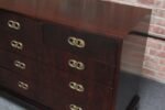 Vintage Stained Satinwood Nine-Drawer Dresser with Brass Pulls by Henredon - Image 19