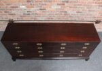 Vintage Stained Satinwood Nine-Drawer Dresser with Brass Pulls by Henredon - Image 6