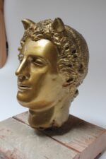 Vintage Sculpture / Bust of Mythological Deity "Pan" in Painted Plaster Cast - Image 10