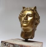 Vintage Sculpture / Bust of Mythological Deity "Pan" in Painted Plaster Cast - Image 4